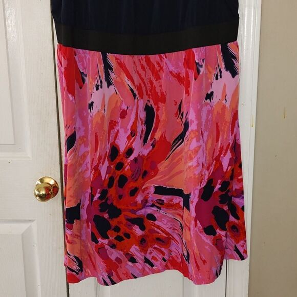 Lane Bryant solid and pattern print dress Sz 26/28 - Picture 2 of 5